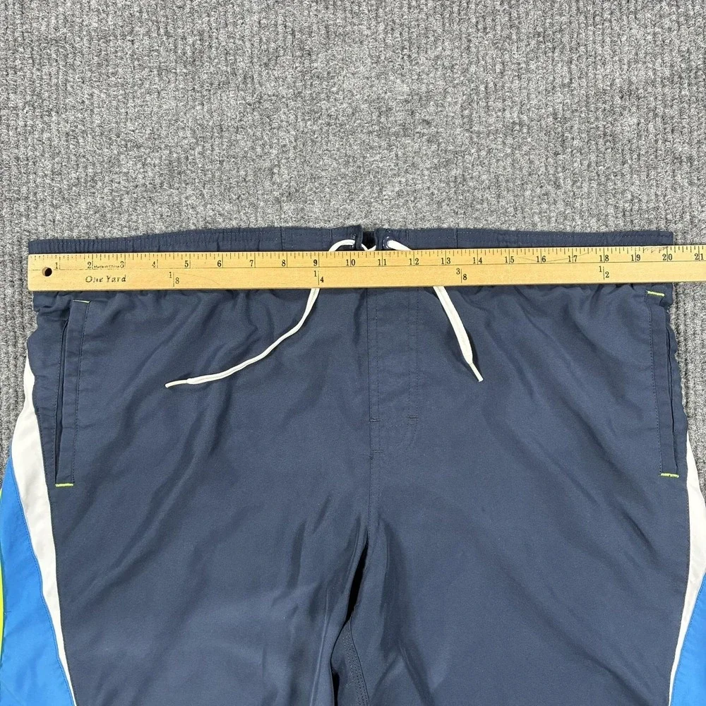 Nike Swim Shorts Mens L Blue Colorblock Board Trunks Drawstring Lined Pockets
